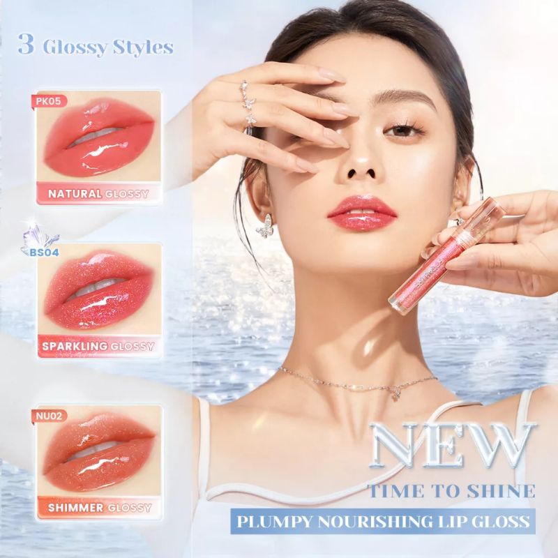 Focallure Plump Nourishing Lip Gloss Tinted Shimmer Glitter | Glossy Finish