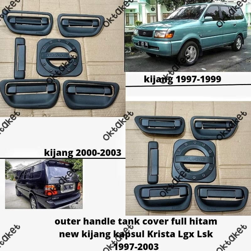 paket outer handle tank cover New Kijang Krista Lgx Lsk 1997 1999 2000 2023 Hitam dop