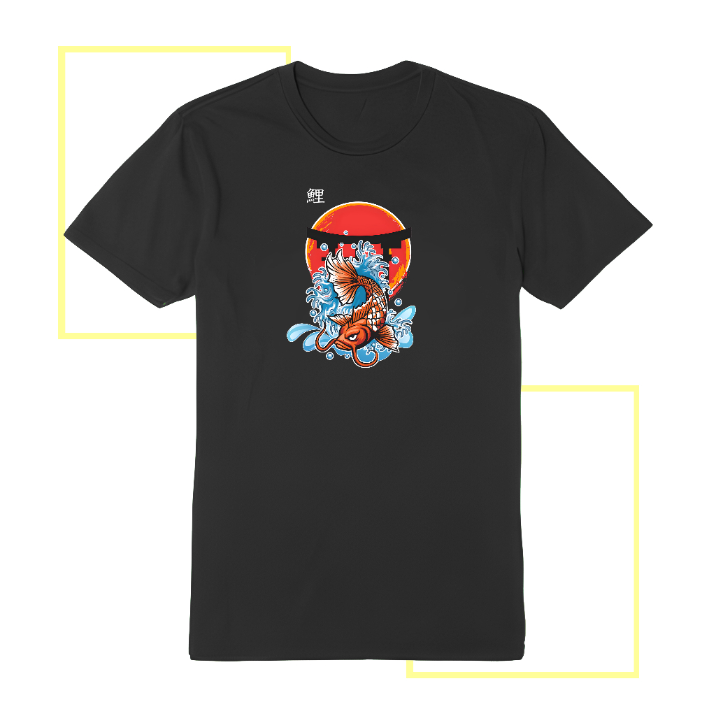 Kaos Sablon Ikan Koi Terbaru Logo Ikan Koi Jepang Sablon Dtf