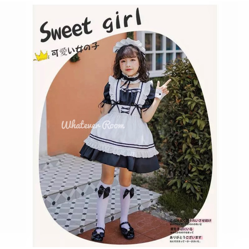 Cosplay Lolita Maid Girl Japanese Costume Anak Anak Halloween