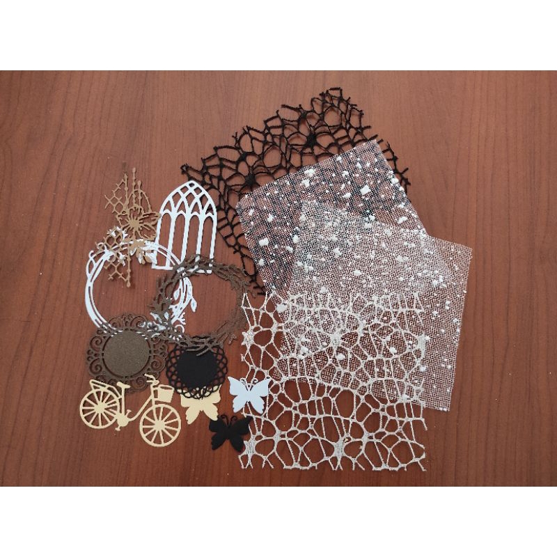 

(jurnaling kit) 1 set die cut motif random dan tile paper wrapping mesh /die cut warna murah /dies cutting /dies cut jurnaling /cut dies untuk jurnaling /scrabbook murah /tile jurnaling murah