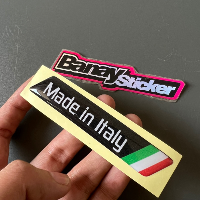 Sticker Stiker Emblem MADE IN ITALY Timbul