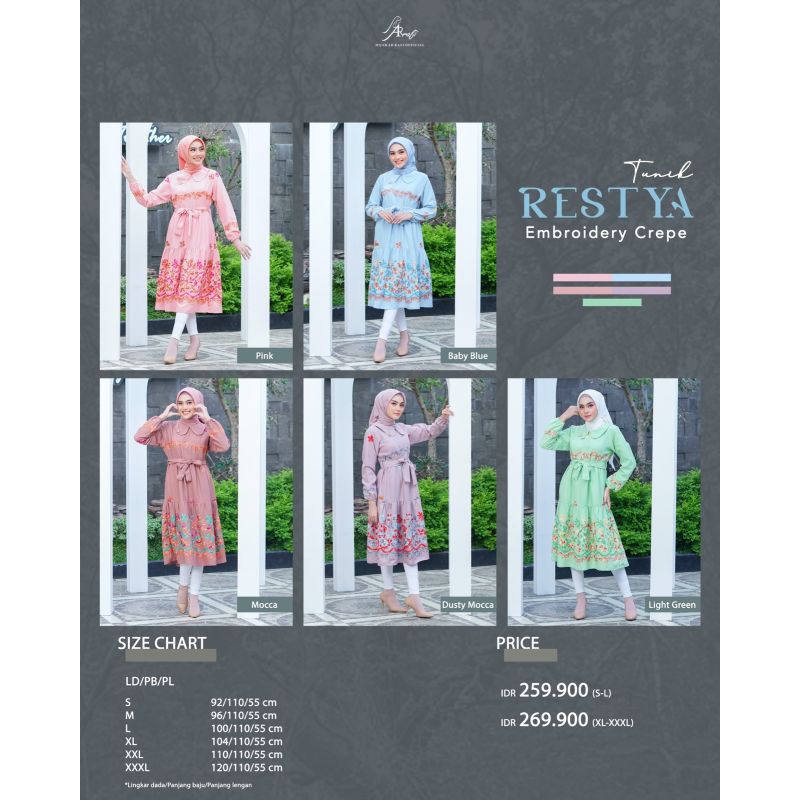 Arrafi Restya Tunik Motif Bunga Original Arrafi
