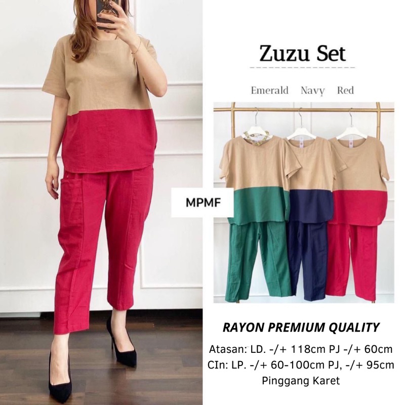 Setelan Wanita Polos Zuzu Jumbo Set | Setelan Wanita Kekinian | Rayon Premium | JUMBO | SETELAN PIYAMA | PREMIUM QUALITY | COD