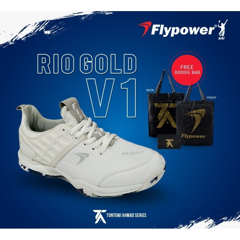 Sepatu Badminton Flypower Rio Gold V1 Tontowi Ahmad Series