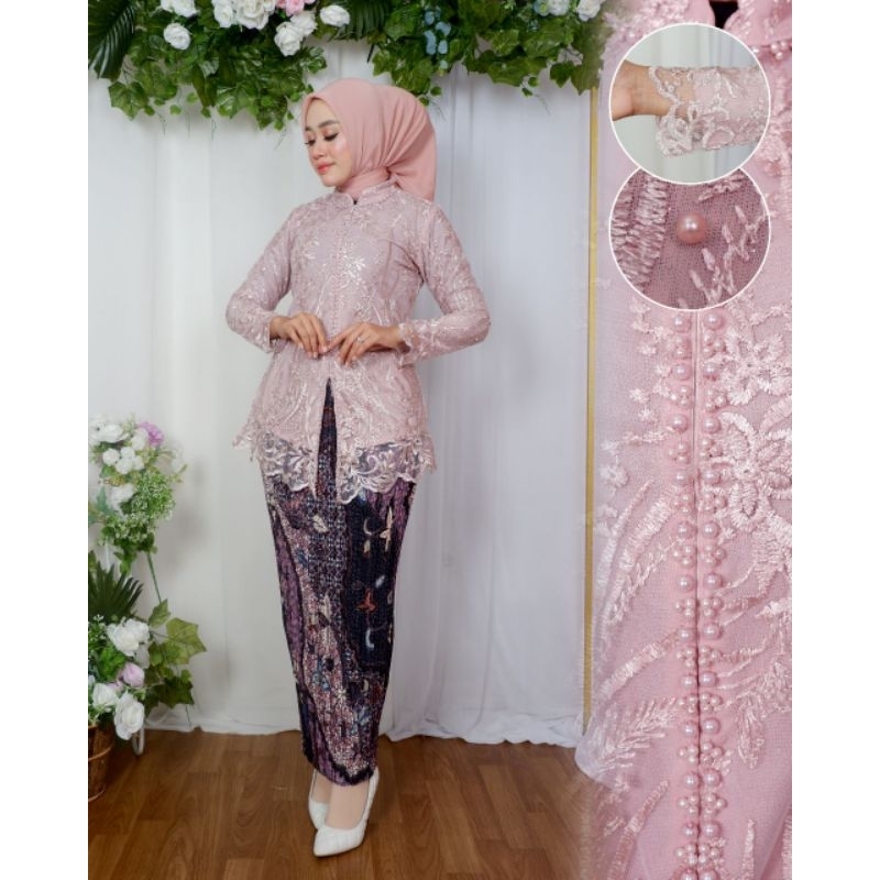 Tunik Kebaya Encim Payet Mutiara / Kebaya Tunik / Tunik Brokat / Kebaya Modern / Kebaya tile / Kebaya Favorite / Batik Couple / Kebaya Sanghai / Kebaya Mutiara / Tunik Wisuda / Kebaya Busui Frendly Tunik Busui / Kebaya Wisuda