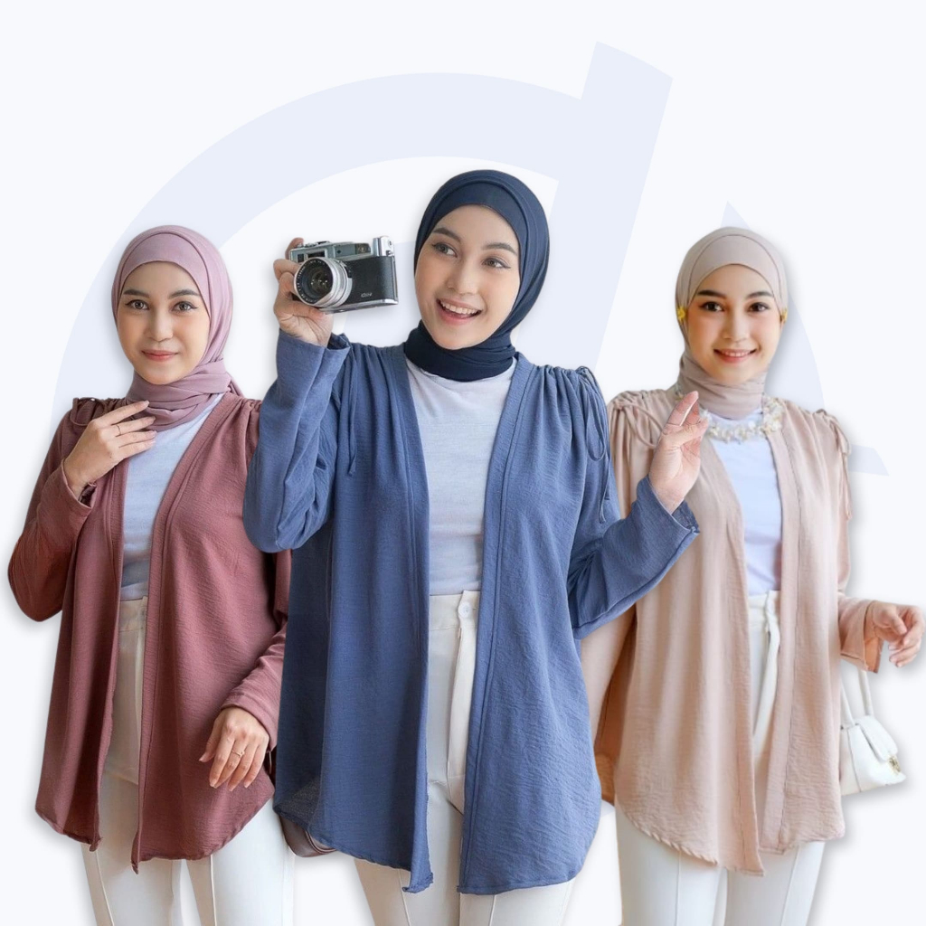 Outer Wanita Panjang Crinkle Airflow Jumbo LD 120 130 Cardigan Korean Style Oversize Kekinian KALANI