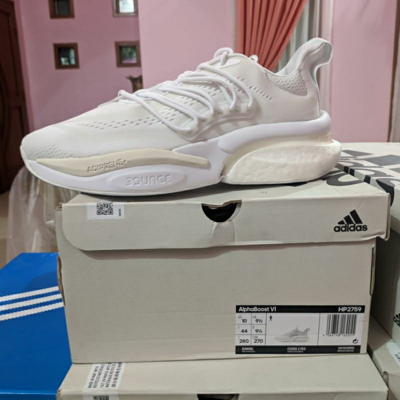 Adidas Alphaboost V1 Original Sepatu Running Lifestyle HP2759 putih BNIB not Ultraboost V3 Alphaboun