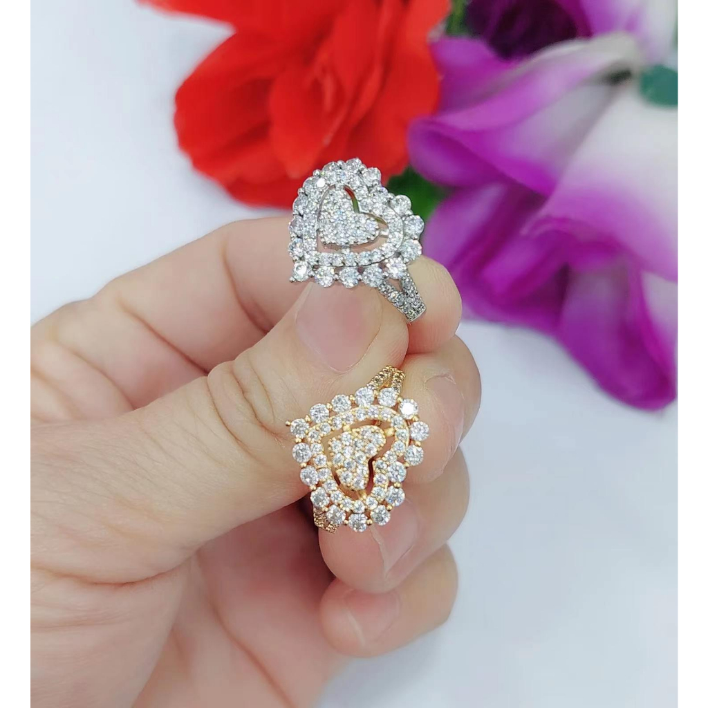 Cincin Xuping Mata Full Lapis Emas Perhiasan Wanita R620 621