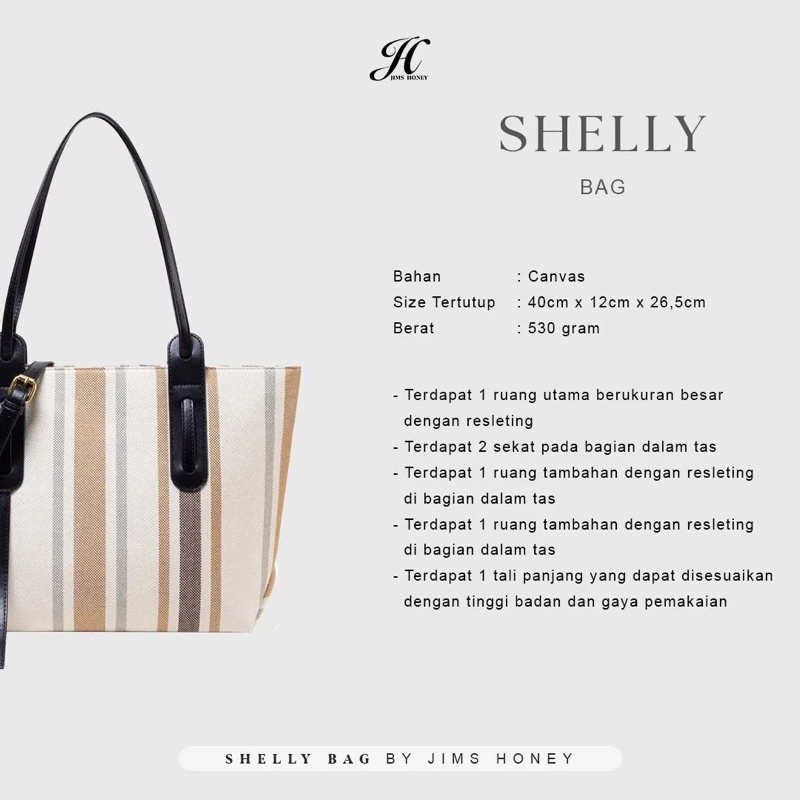 SHELLY BAG JIMS HONEY/Original jims Honey TOTEBAG/TAS BESAR 2023