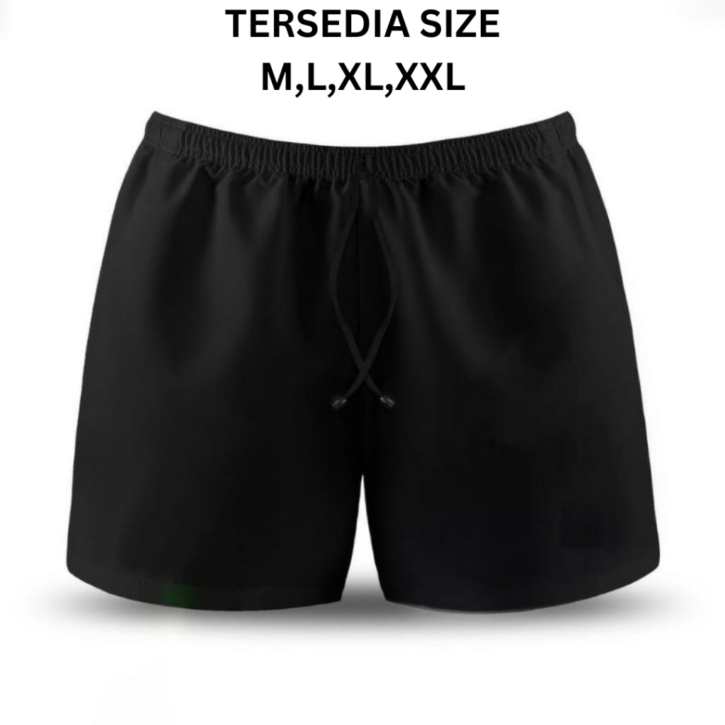 CELANA PENDEK HITAM POLOS CELANA BOLA FUTSAL PRIA WANITA