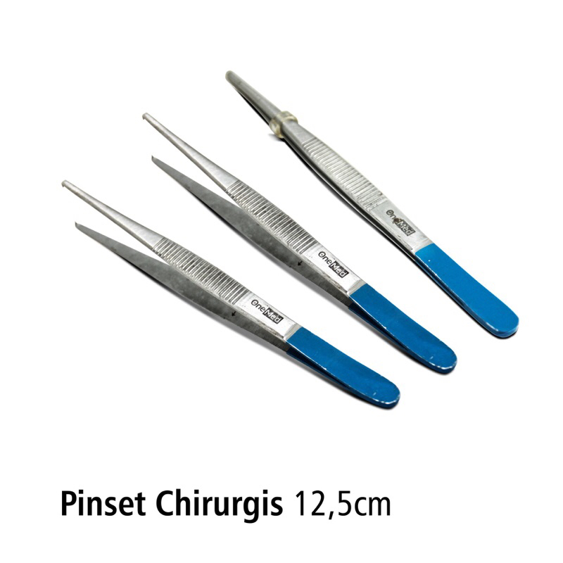 Pinset Chirurgis 12,5cm Stainless Steel Biru Onemed