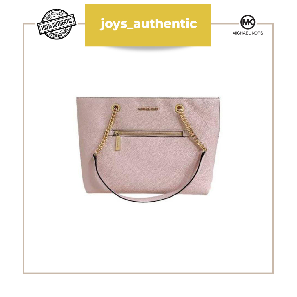 Tas Wanita Michael Kors Jet Set Item Medium Front Zip Chain Tote Bag Powderblush Woman Bag Authentic