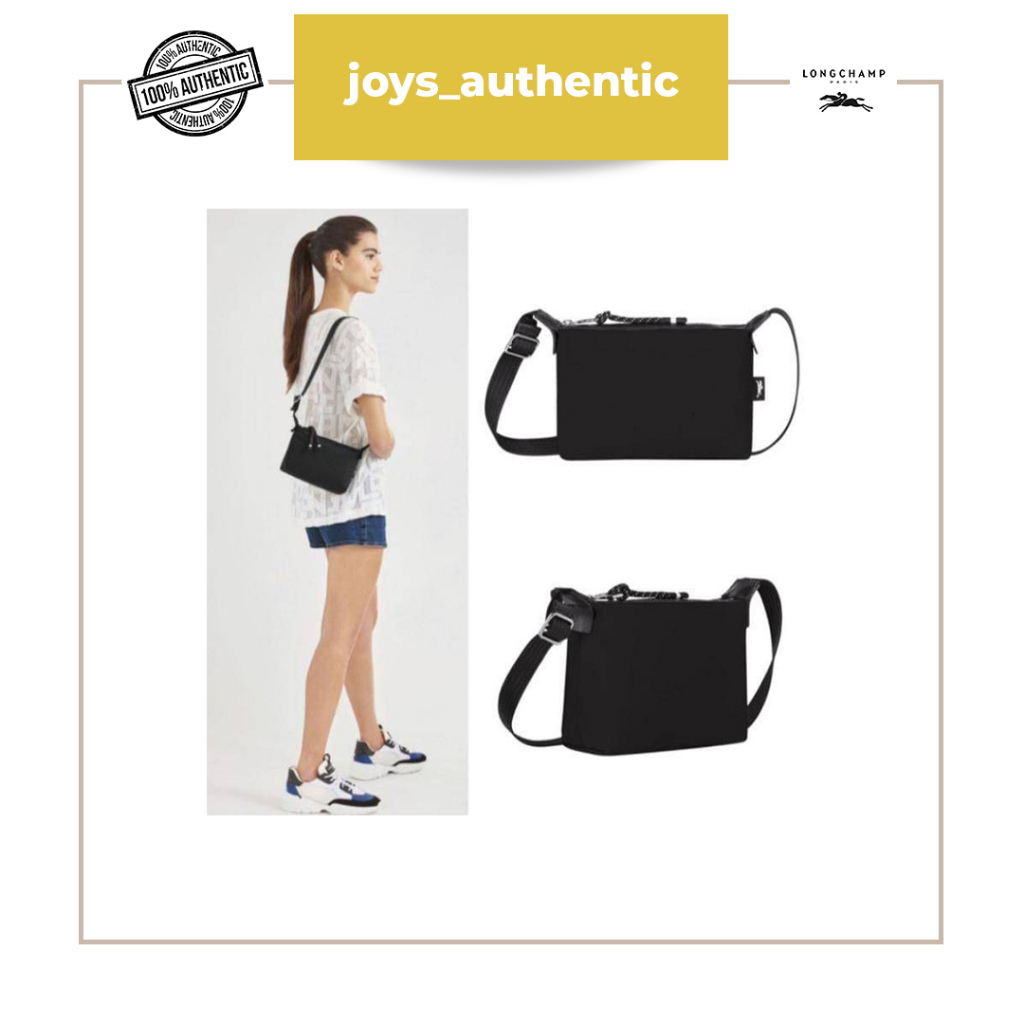 Tas Wanita Longchamp Energy Pouch Bag Hitam Black Woman Bag Authentic Original