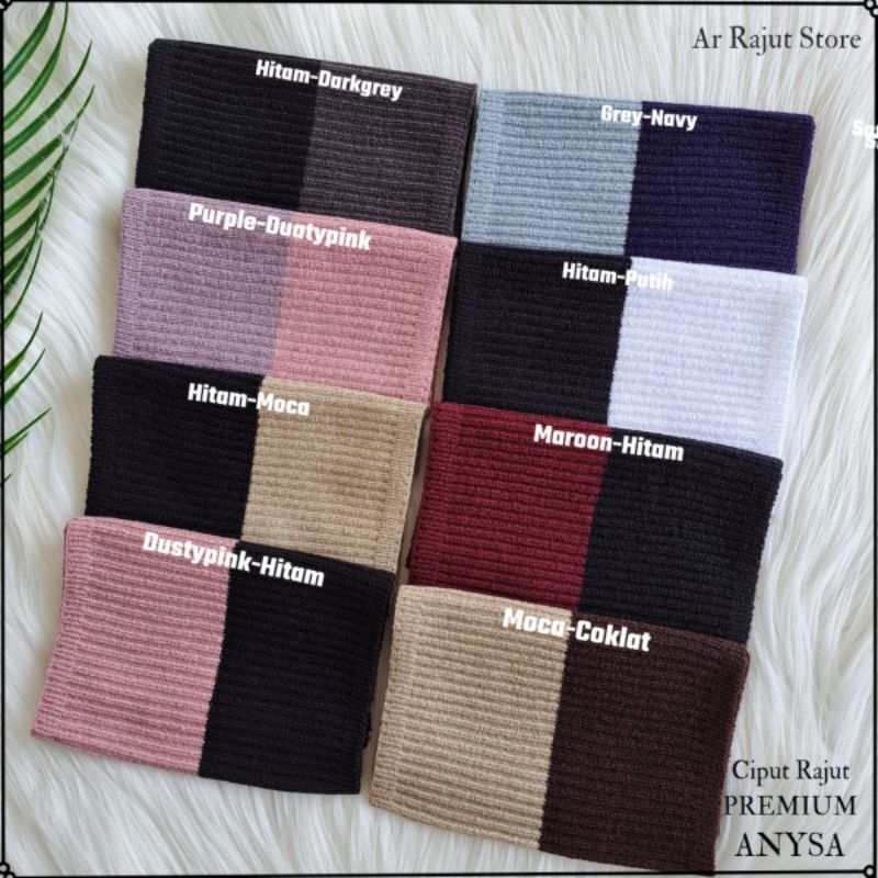 Inner Bandana Ciput Rajut Premium Anisa Microfiber/dalaman hijab two tone [PAKET HEMAT MURAH 10PCS]