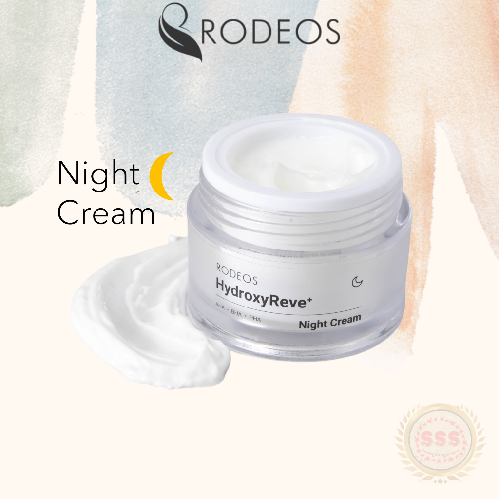 RODEOS HydroxyReve+ Night Cream AHA BHA PHA Ceramide Peptide 14gr