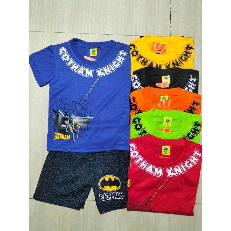 SETELAN ANAK MOTIF TERBARU KARAKTER HERO WARNA RANDOM MOTIF RANDOM