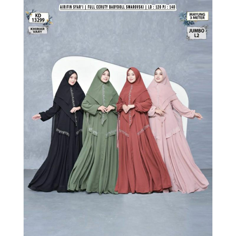 airifin syari jumbo/gamis/gamis syari/gamis terbaru/gamis syari terbaru/gamis syari set hijab/gamis 