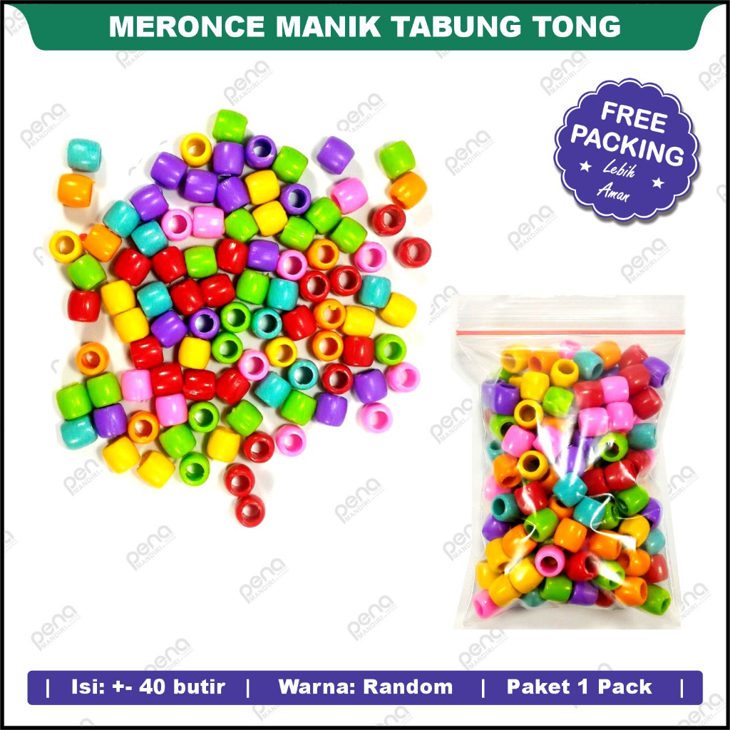 Meronce Manik Manik Tabung Tong - Sensory Play Montessori