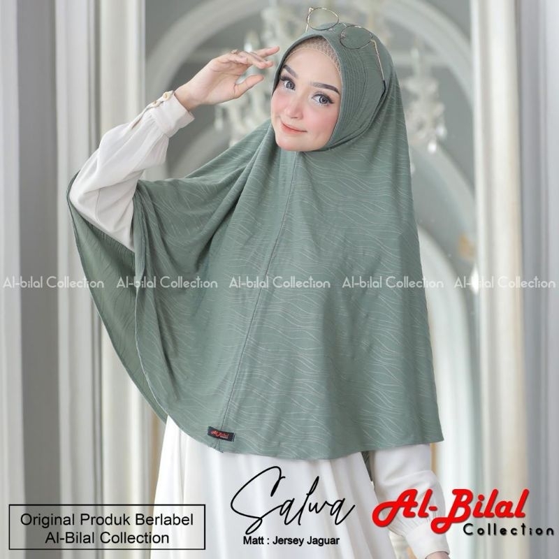 [Al Bilal Hijab] SALWA XL••hijab instan pet jumbo motif••hijab instan jersey jaaguuar