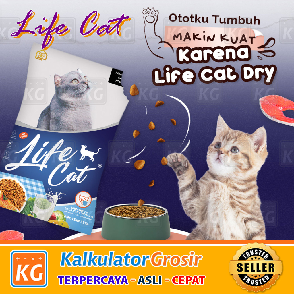 Makanan Kucing 5Kg Adult and Kitten Freshpack / Dewasa Dan Anak Life Cat Fresh Pack 5 kg Kering Dry