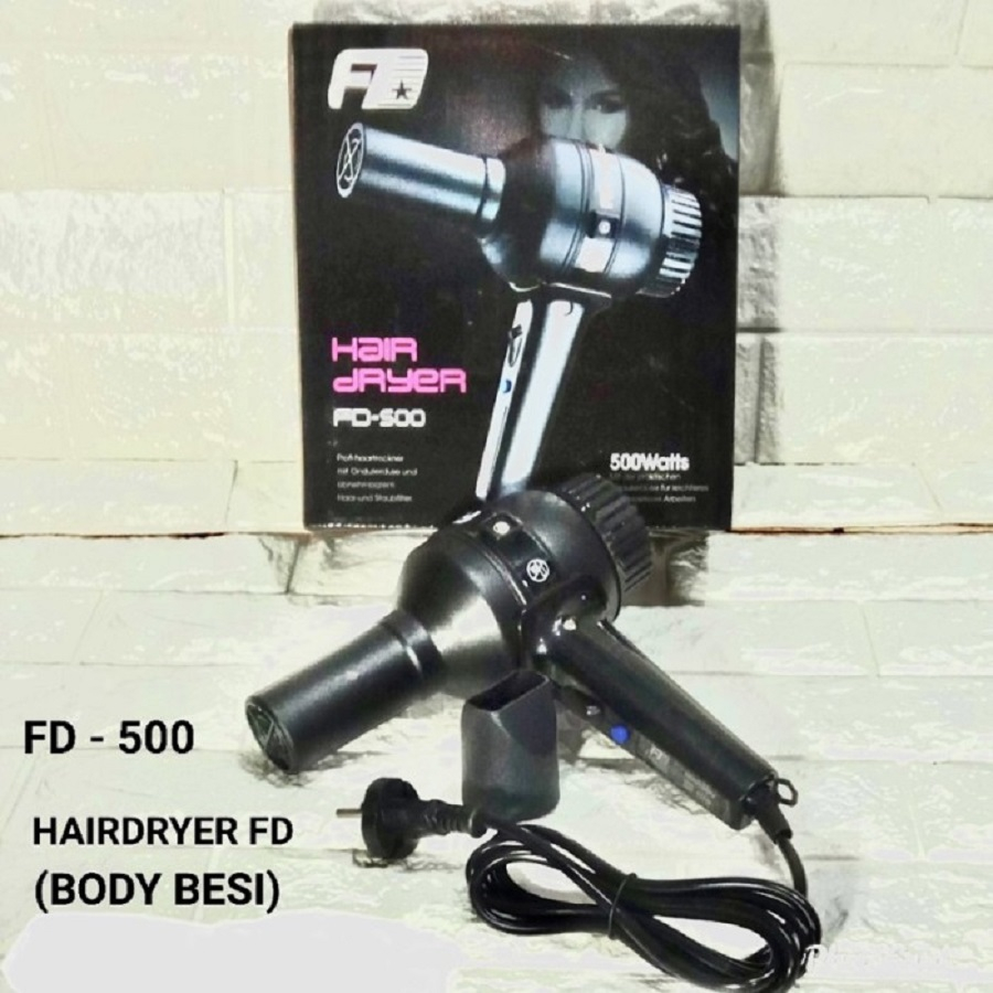 Hair Dryer Pengering Rambut Body Besar FD-500 500W 500 Watt Hitam