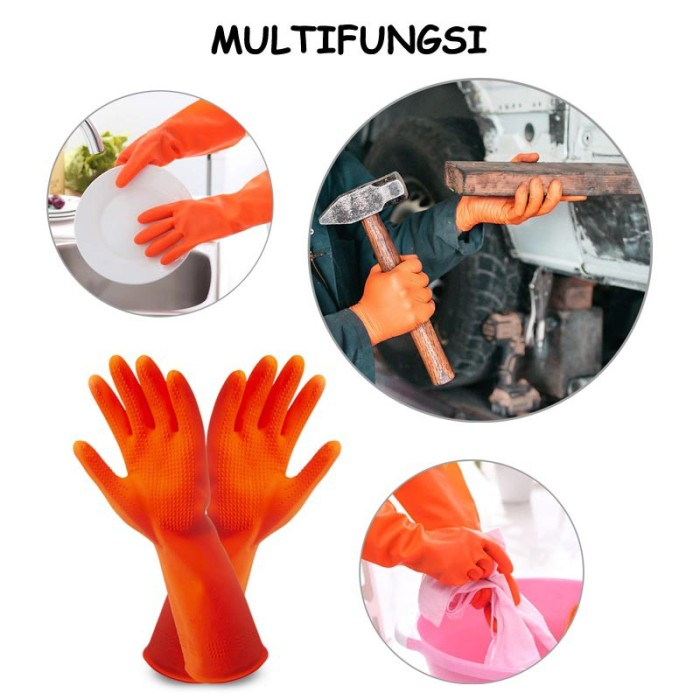 Sarung Tangan Karet Latex Orange Kenmaster Sarung Tangan Cuci Piring