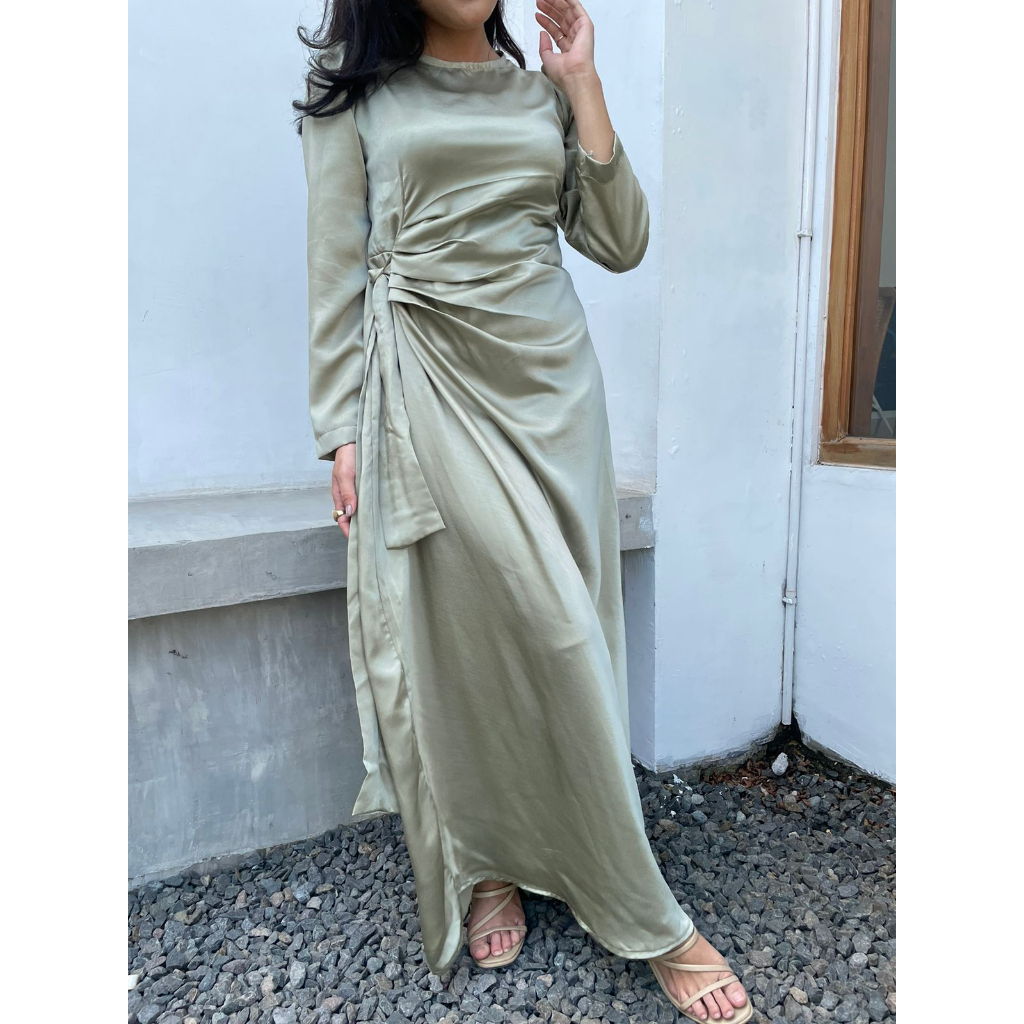 Zéa - Geneva - Dress Wanita Satin Kondangan Polos