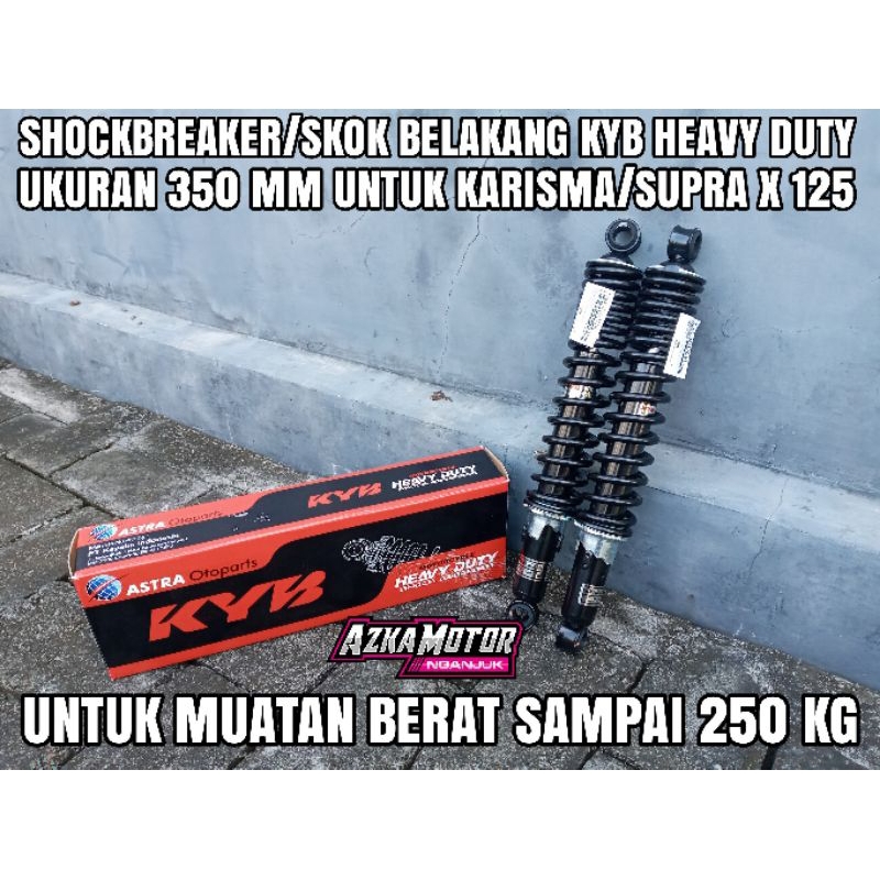Shockbreaker skok belakang KYB Heavy Duty untuk muatan berat ukuran 350 mm Supra X 125 Karisma