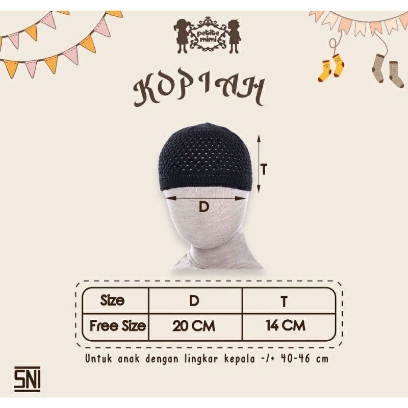 Petite Mimi Kopiah Anak - Peci Anak 0-2 tahun