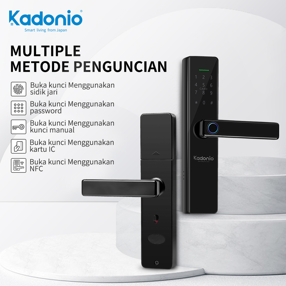 Kadonio kunci pintu digital kunci pintar kunci pintu sidik jari IC Card Digital Code Security Electronic Door Lock kunci pintu fingerprint