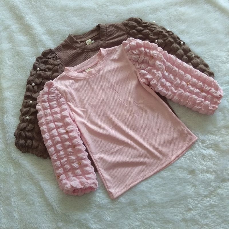 BAJU ATASAN ANAK IMPORT LENGAN BALON | Anak Perempuan 1-3 tahun