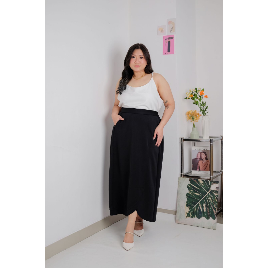 BIGWELL ROK BELLA KANTONG - ROK SCUBA WANITA - ROK WANITA BIGSIZE