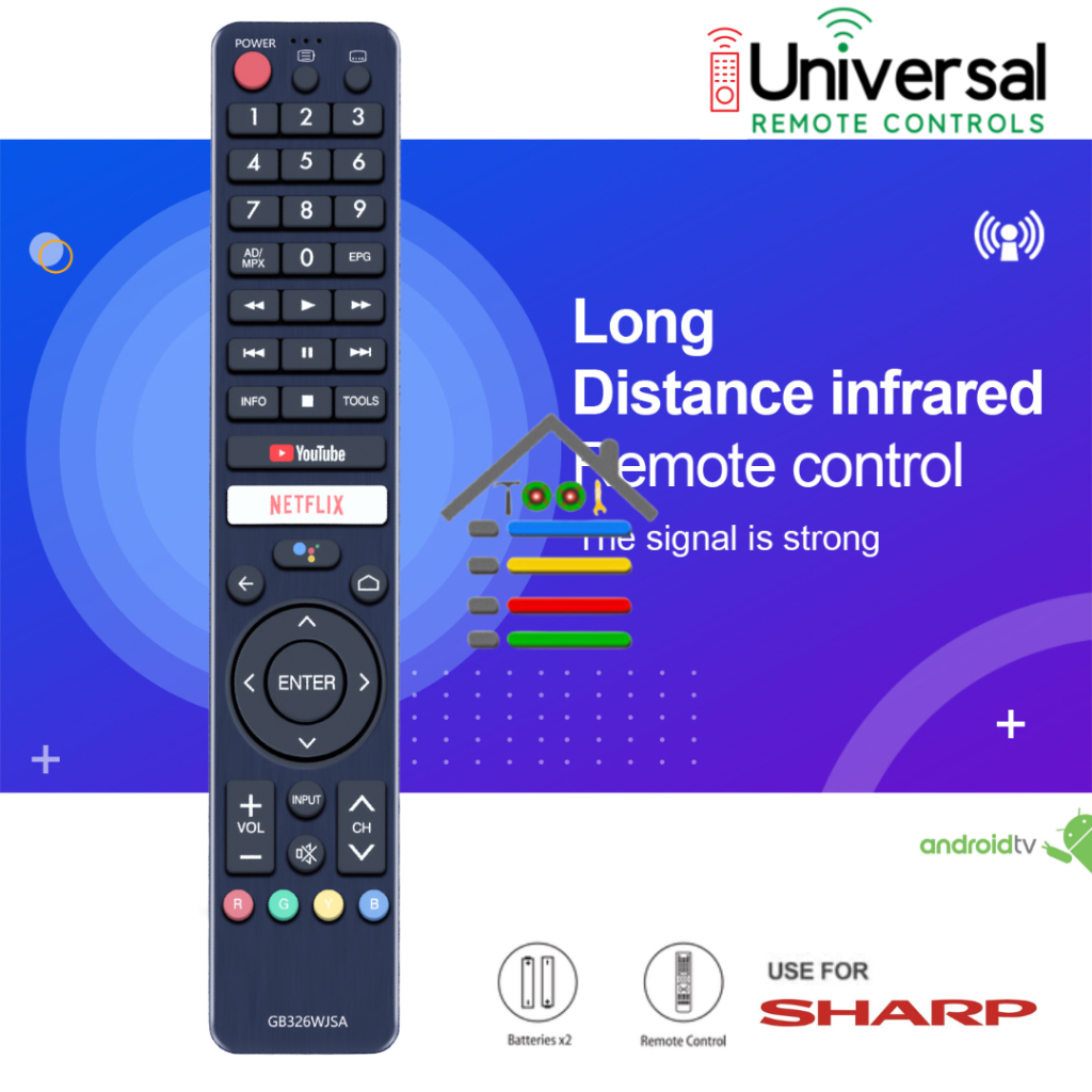 REMOT / REMOTE SHARP ANDROID/LED/LCD/AQUOS/SMART TV YOUTUBE NETFLIX 602
