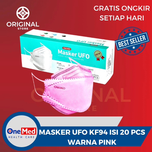 MASKER UFO KF94 KARET EARLOOP 3D 4PLY ISI 20 PCS ONEMED