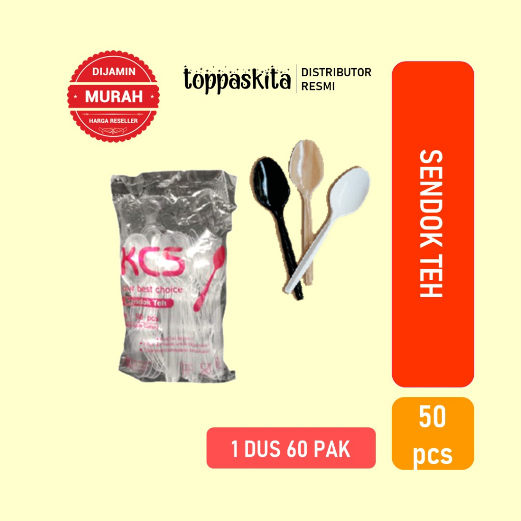 Sendok Teh Plastik Bening KCS / Sendok Kue Puding Eskrim Tebal (50pcs)