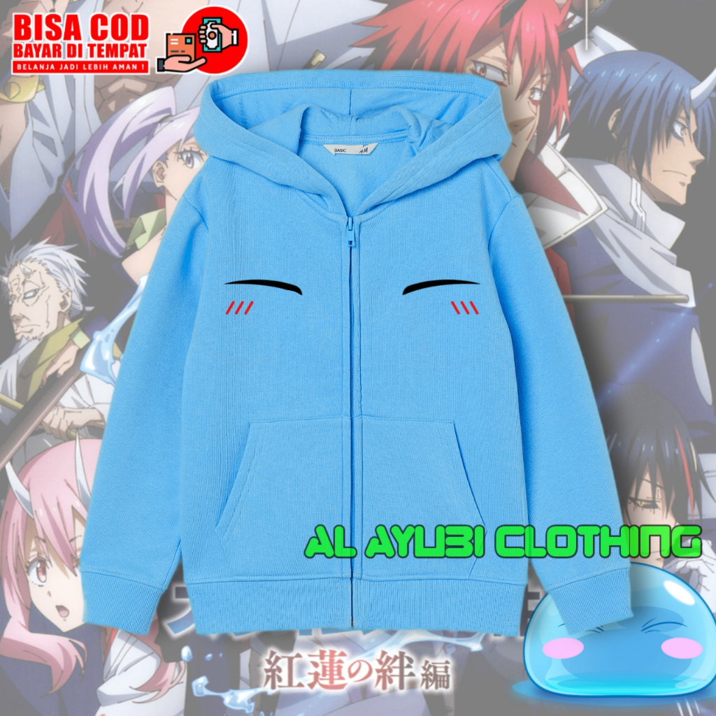 Jaket Zipper Anak Anime Tensei Shitara Slime Datta Ken | Hoodie Anak Anime Rimuru Tempest Unisex