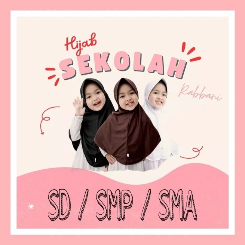 Hijab Sekolah Anak SD/SMP/SMA/Hijab instan/Hijab Robbani/ Hijab sekolah