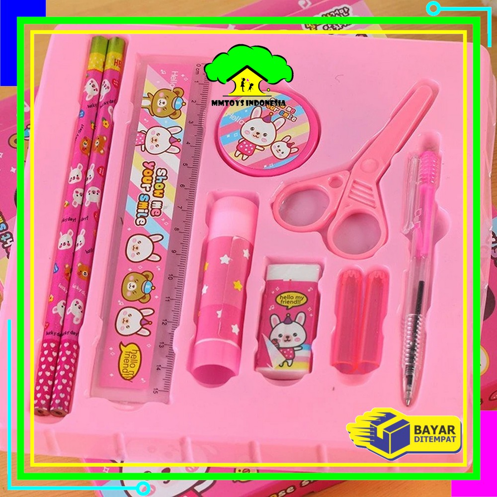 MI-A26 Alat Tulis Set 8in1 Karakter Stationery Kids / Paket Alat Tulis Anak TK / Set School Supplies for Child Writing Gift Eraser Ruler