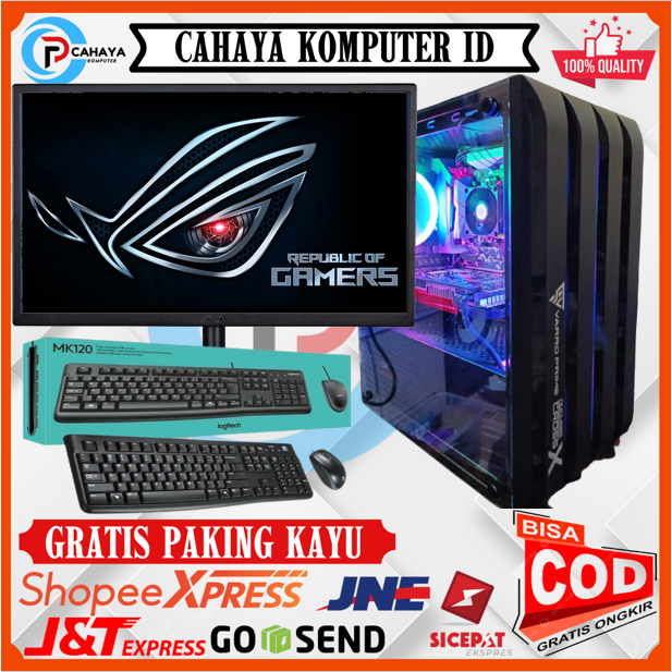 PC Intel I5 Ram 8Gb HDD 500Gb Vga 2Gb Monitor 19 Inch Keyboard Mouse Gaming Design Okey Free Wifi