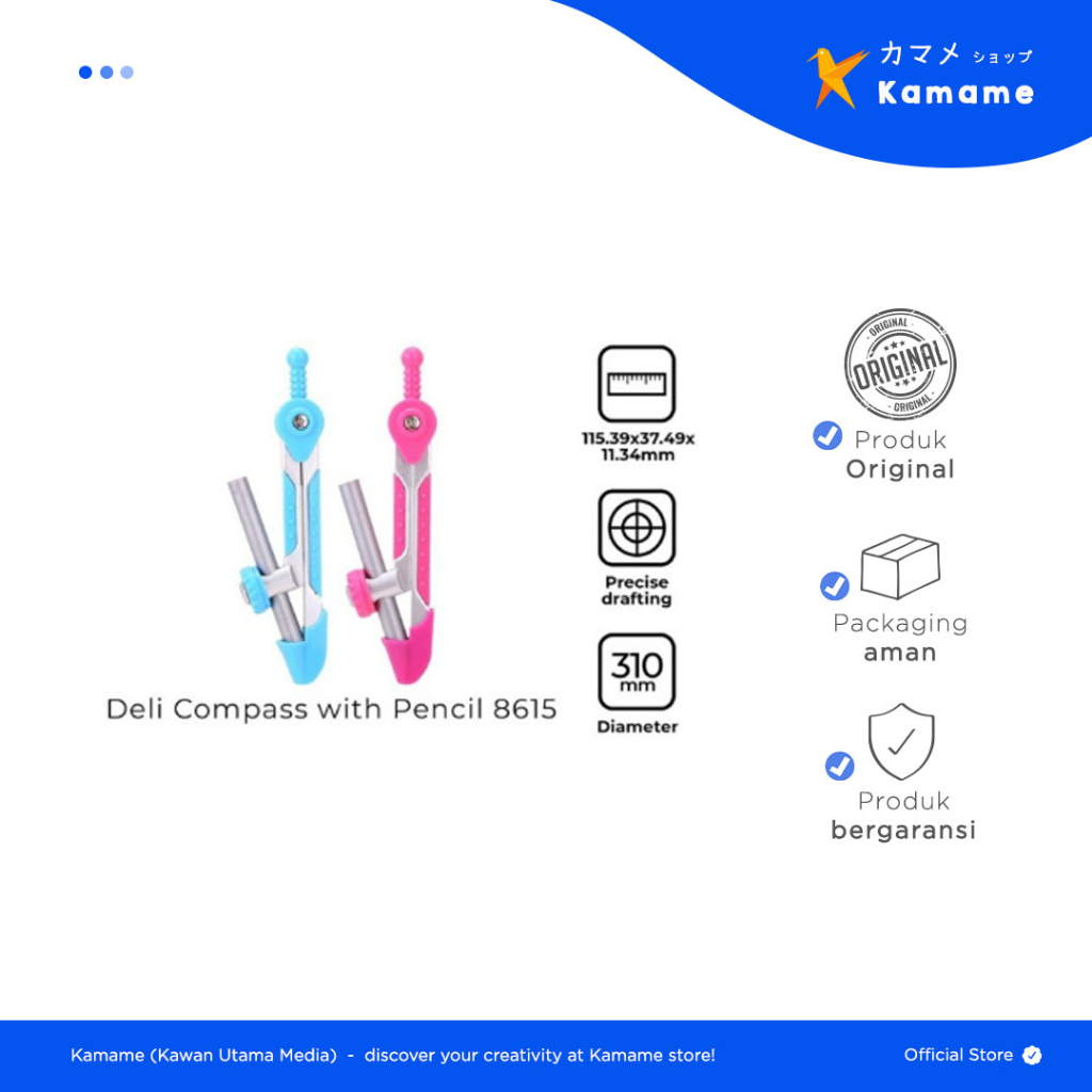 

Deli Compass - 8615 Jangka Sekolah dgn Pensil Mekanik - Kamame