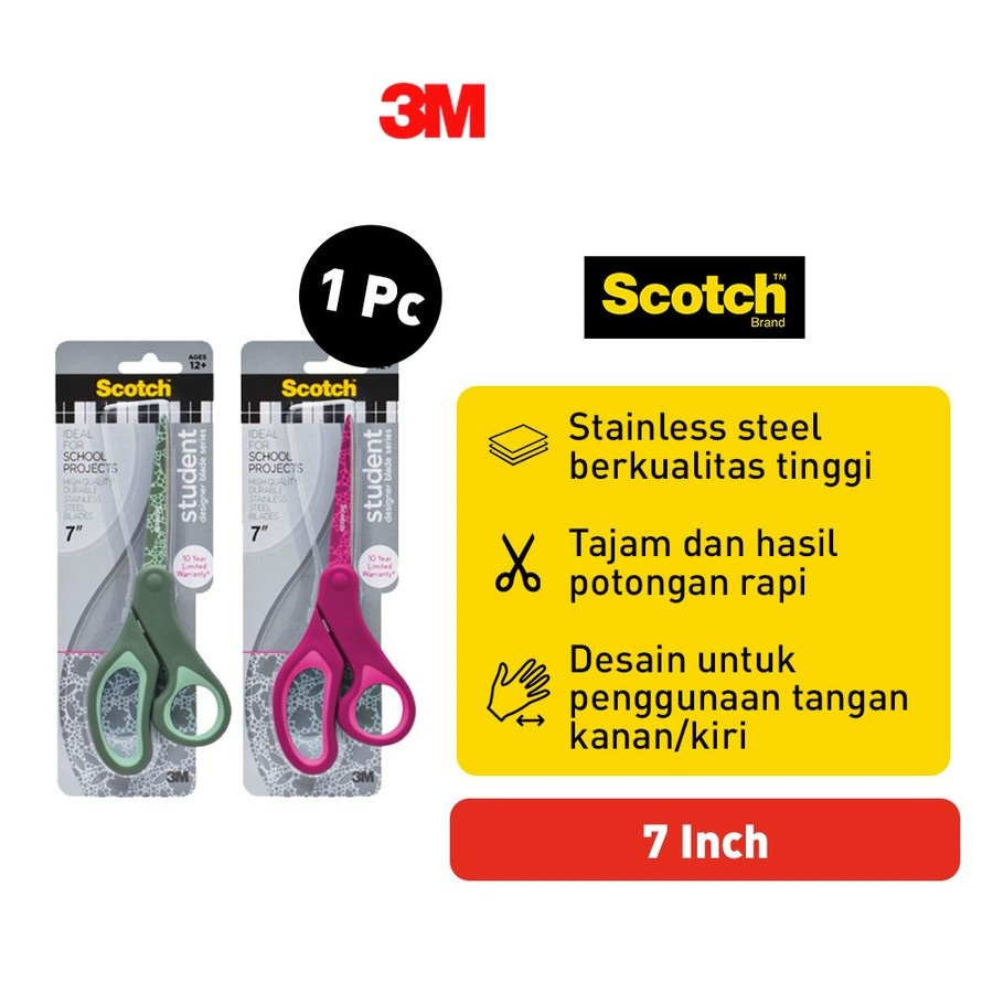 KTMSTORE Scotch 3M Gunting Anak Multifungsi Aman dan Egronomis 7” 1427S-BOT