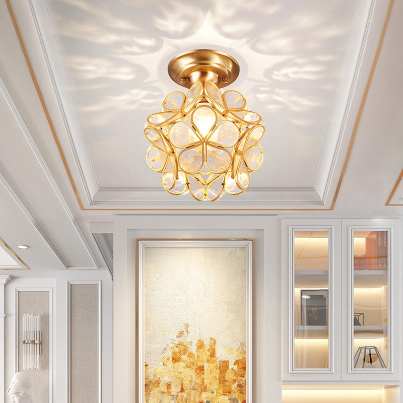 Home Lighting Lampu Kristal Bunga Lampu Plafon Simple Minimalis Lampu Gantung Kristal Bulat ceiling lampu