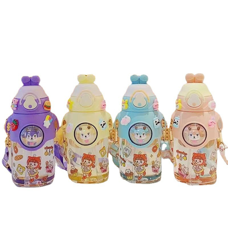 BOTOL MINUM ANAK/BABY KARAKTER LUCU GEMOY /BPA FREE/TALI PANJANG/STIKER TERBARU 1933