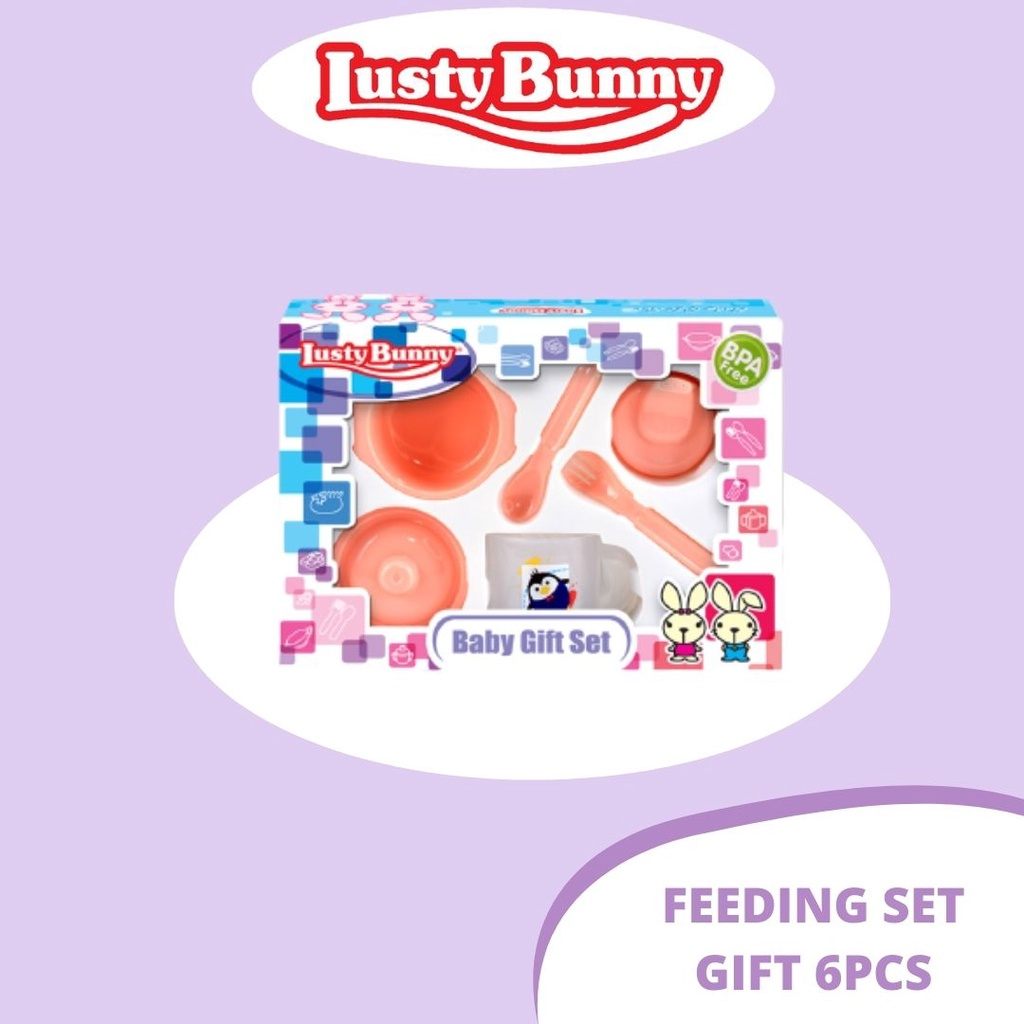 LustyBunny Feeding Set Perlengkapan Makan Bayi LB1415 /Lusty Bunny Peralatan Makan Bayi