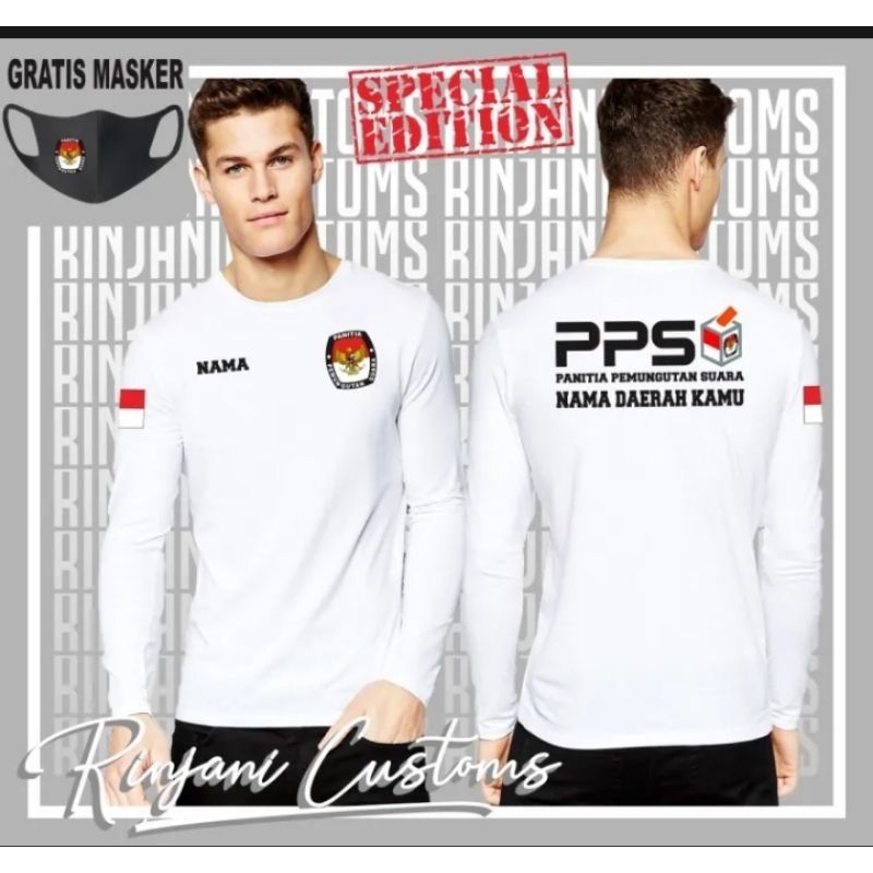 KAOS PPS-KAOS PPS GRATIS CUSTOM NAMA-KAOS PANITIA PEMUNGUTAN SUARA-KAOS PPS TANGAN PANJANG-KAOS PPS 
