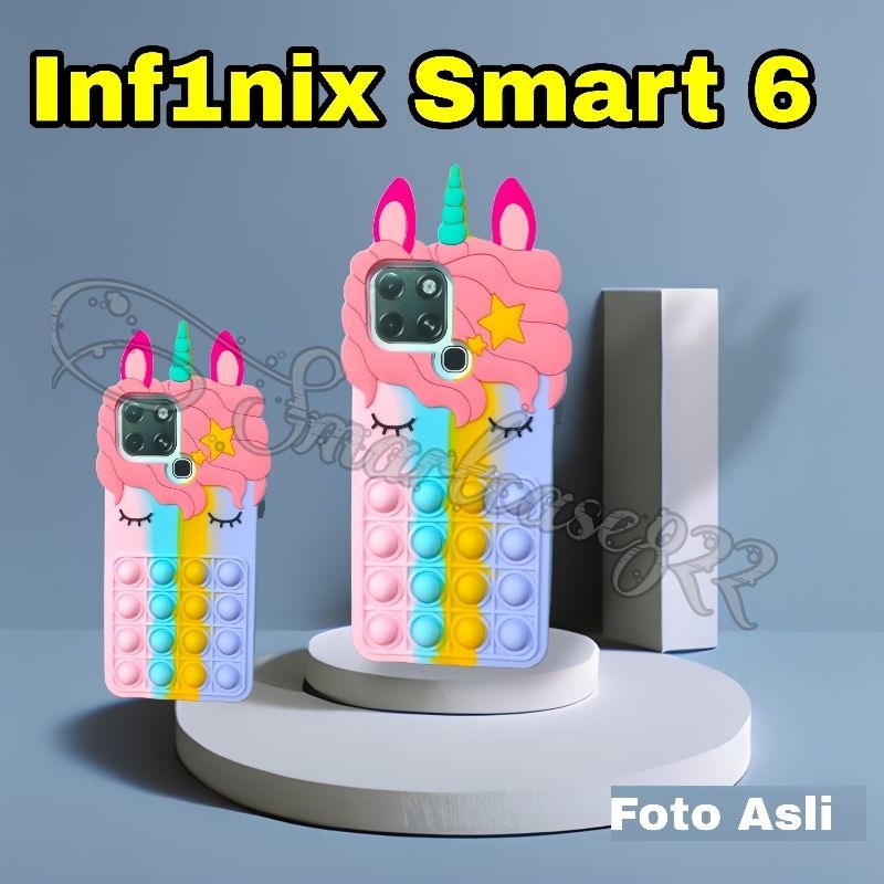 Infinix Smart 6 Casing Pop It Unicorn Kuda Poni Softcase Smart 6 Warna Warni Lembut Casing Hp Infini