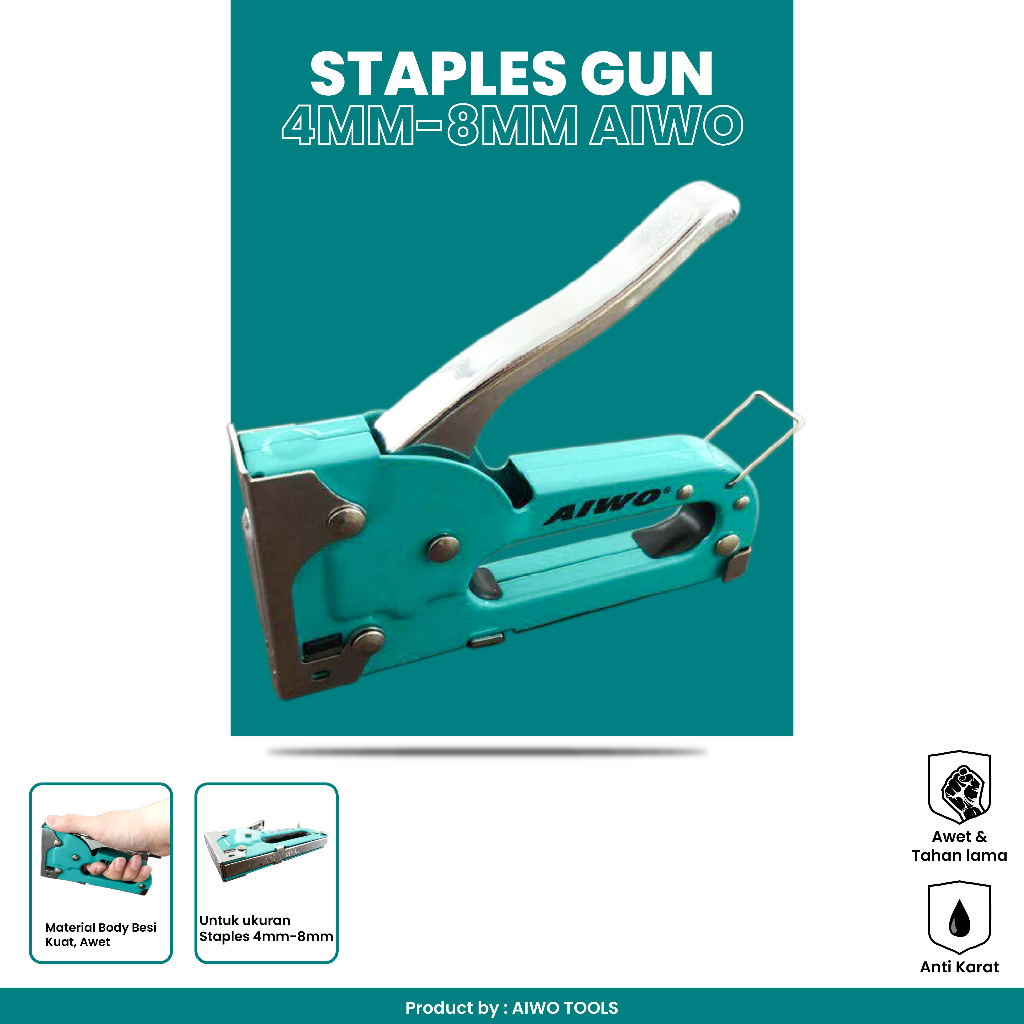 

AIWO TOOLS - STAPLES GUN/ STAPLES TANGAN / STAPLES TEMBAK 4mm-8mm