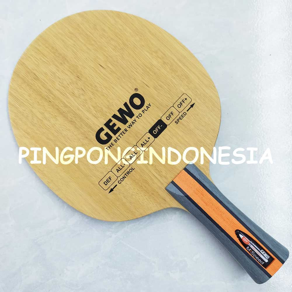 Gewo Hybrid Carbon M/Speed - Kayu Pingpong Off- Blade Tenis Meja Bet Bat Offensive