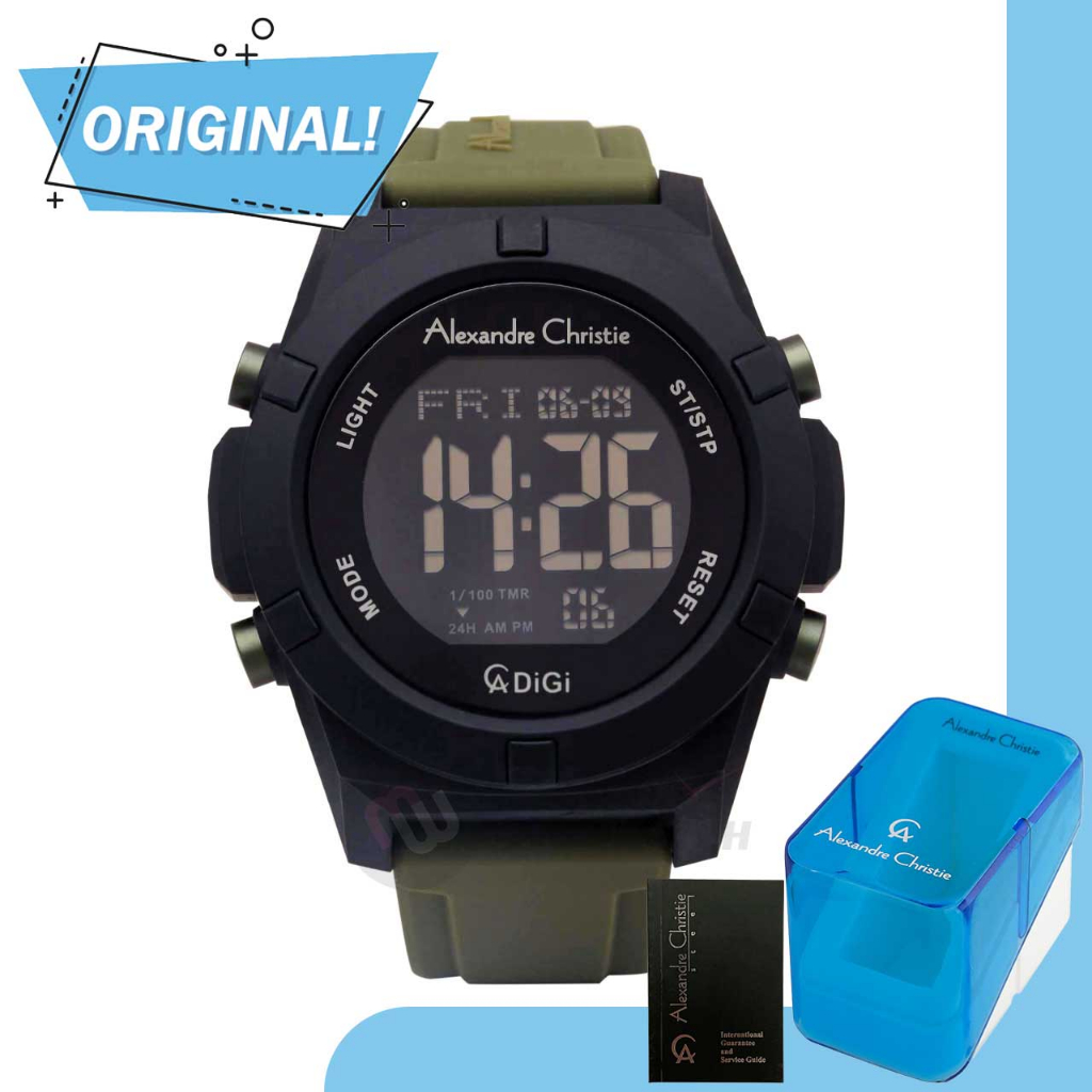 Jam Tangan Pria Digital Alexandre Christie 9371MH AC9371 AC 9371 MH 9371 MHRIPBAGN Original Garansi 